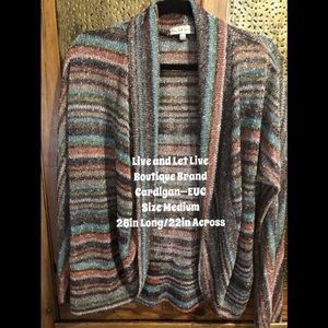 Live and Let Live Cardigan—Size Medium—EUC